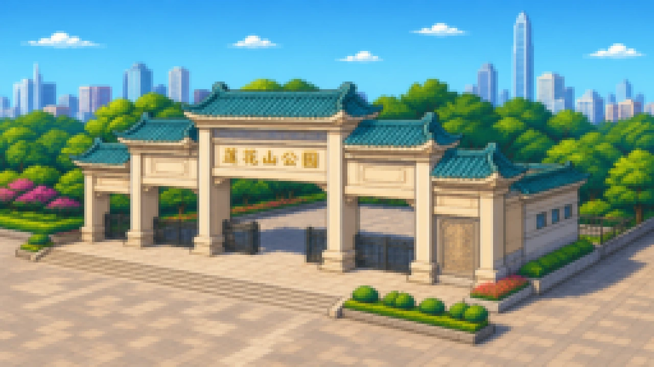 深圳 · 莲花山 · 45°侧视图